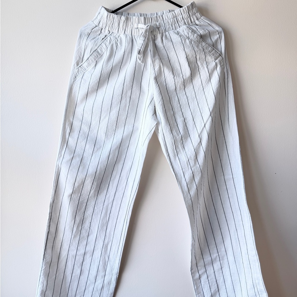 Sienna Sky White Pinstripe Drawcord Trousers